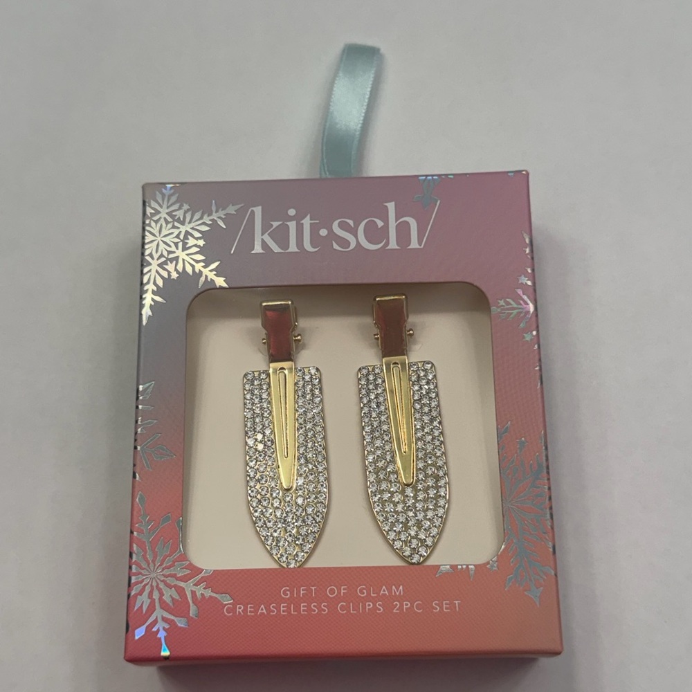 Kitsch Rhinestone Creaseless Clips in Pink